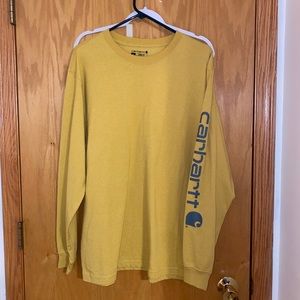 mustard carhartt long sleeve size medium